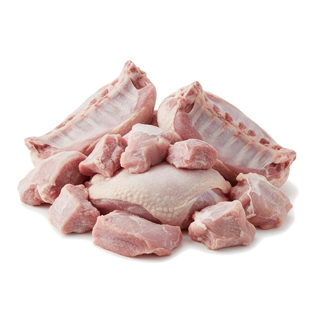 Мясо и пищевые субпродукты домашней птицы, указанной в товарной позиции 0105, свежие, охлажденные или замороженные:; индеек:; части тушек и субпродукты, замороженные:; части тушек:; необваленные:; грудки и куски из них